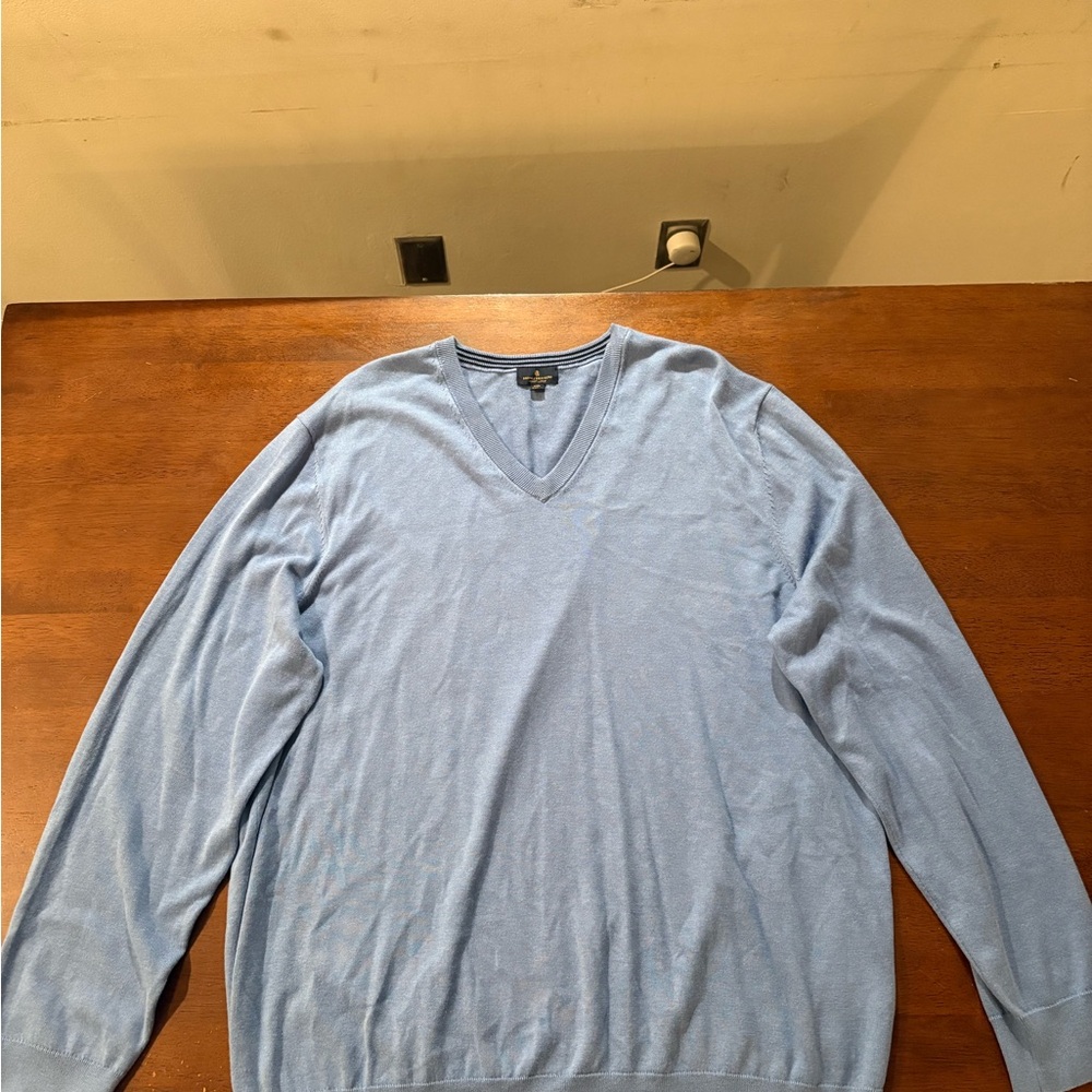 Brooks Brothers Blue V-Neck Men's Sweater